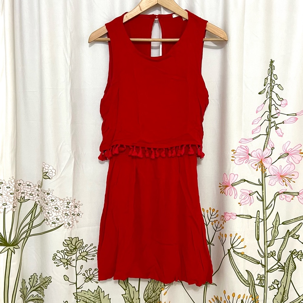 Red Tassle Mini Dress
